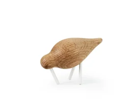 Dřevěný ptáček Shorebird Small, white