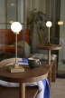 Přenosná stolní lampa Snowball, grey beige