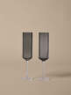 Sklenice na šampaňské Ripple Flutes set 2 ks, smoked grey