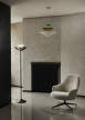 Stojací lampa Gio LN28, dark chome / emperador