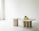 stolek-Edge Coffee Table, travertine