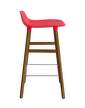 stolicka-Form Bar Chair 65 cm Walnut, bright red