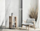 Stojací lampa Reflection, grey lacquered aluminium