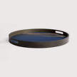 Tác Organic Glass Tray Round S, indigo