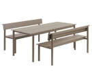 Lavice Linear Steel Bench s opěrkou 170 cm, taupe
