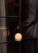 Přenosná lampa Carrie Leather Handle, brushed aluminium
