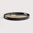 Tác Organic Glass Tray Round S, black
