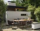 stul-70/70 Outdoor Table, mahogany / black