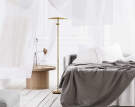 Stojací lampa Reflection, brass lacquered aluminium