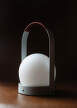 Přenosná lampa Carrie Leather Handle, linen blue