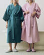 upan Waffle Bathrobe, petrol blue