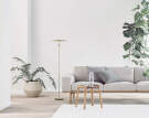 Stojací lampa Reflection, brass lacquered aluminium