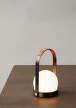 Přenosná lampa Carrie Leather Handle, bronzed brass