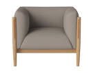 Křeslo Dive Oiled Oak, Beize dark beige/cognac leather