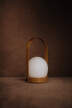Přenosná lampa Carrie Leather Handle, golden brown