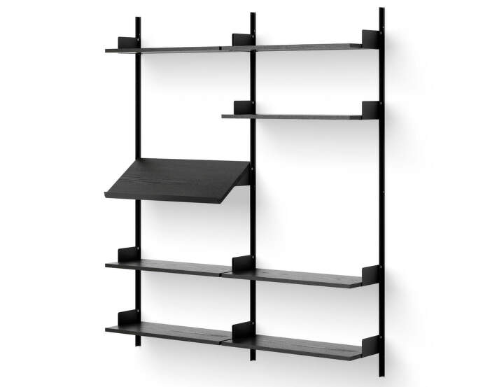 Policová sestava Living Shelf, black ash/black