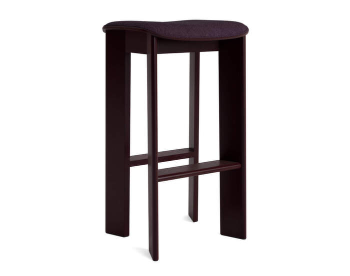 Barová stolička Chisel 30 H75, dark bordeaux lacquered beech / Turf burgundy