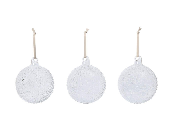Vánoční baňky Flurry L set 3 ks, white