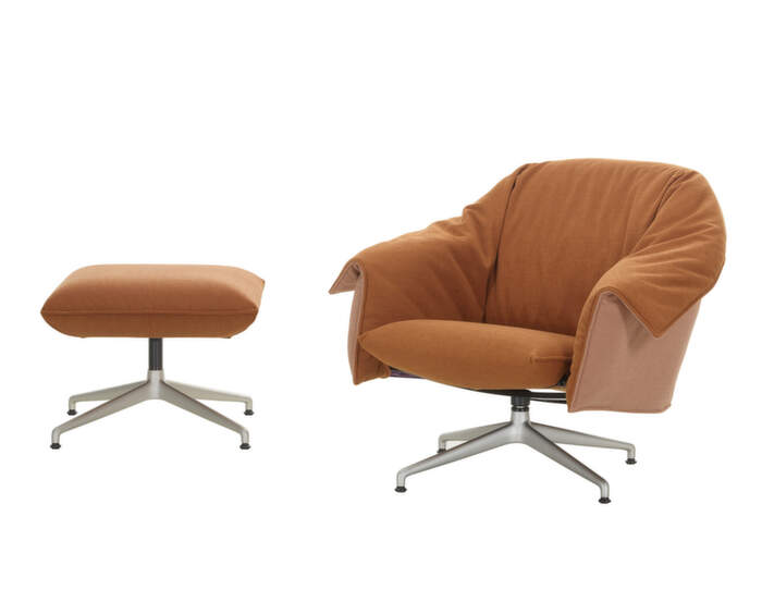 Křeslo Bascule Lowback s otomanem, Hola blush pink terracotta
