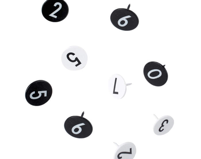 Připínáčky s čísly Design Letters