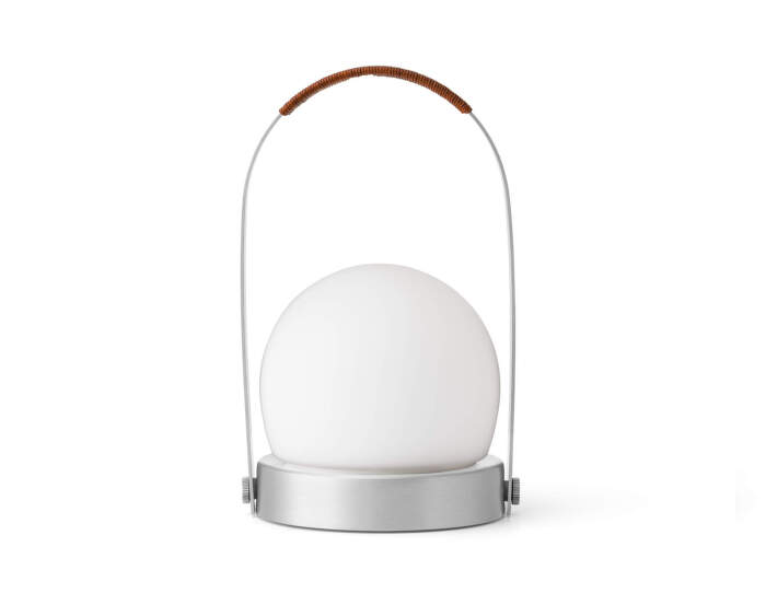 Přenosná lampa Carrie Leather Handle, brushed aluminium