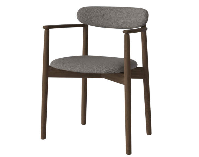 Čalouněná jídelní židle Merge s područkami Dark Oak, steel grey