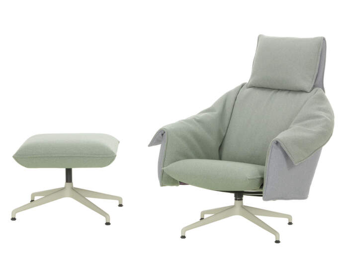 Křeslo Bascule Highback s otomanem, Cento light lavender light sage
