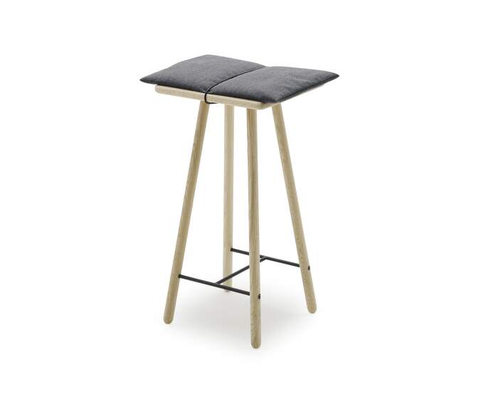 stolicka Georg Bar Stool Low, dark grey / oaka