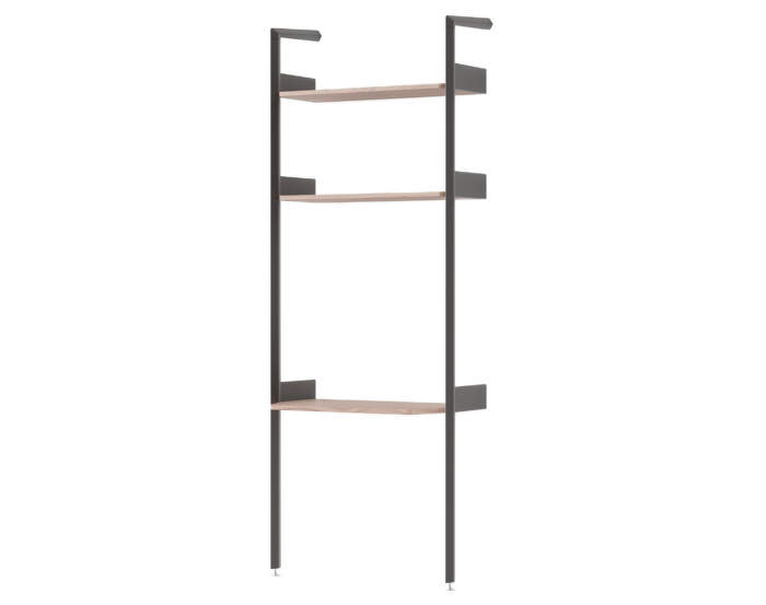 Policová sestava Rombe IF2 s pracovní deskou, anthracite/lacquered walnut