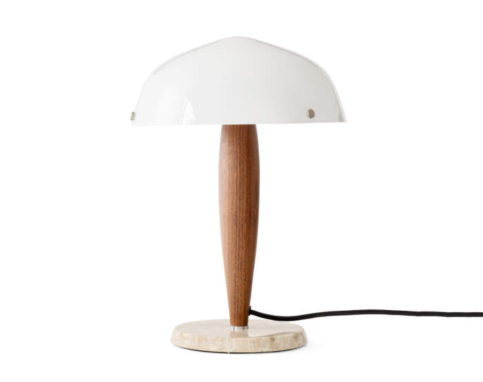 Stolní lampa Herman SHY3, Opal Glass w. Walnut & Cream Marble