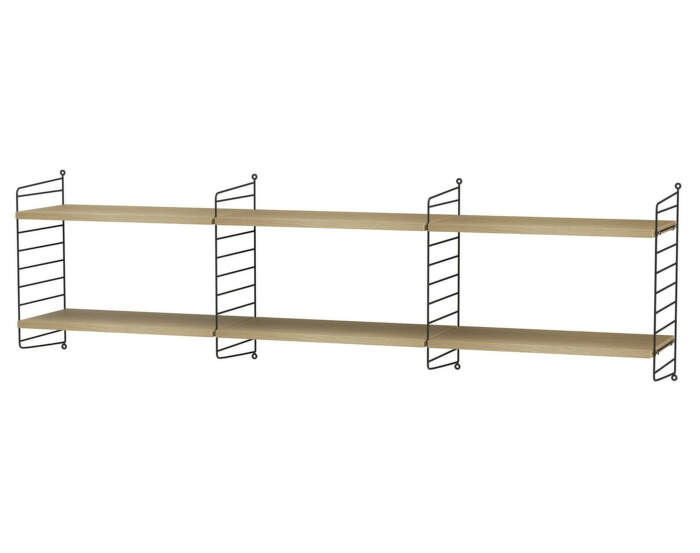 Policová sestava String Living Room O, oak/black