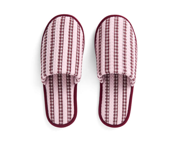 Pantofle Waffle Slippers, stripe cool pink