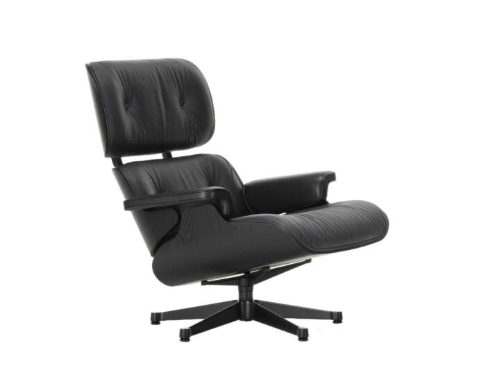Křeslo Eames Lounge Chair Chestnut Black, Leather Premium F66 Nero