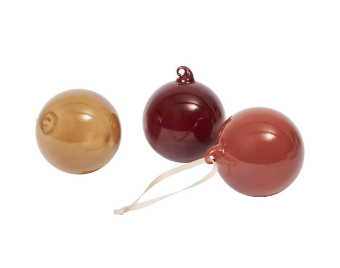 Vánoční baňky Glass Baubles M set 3 ks, roseate opaque