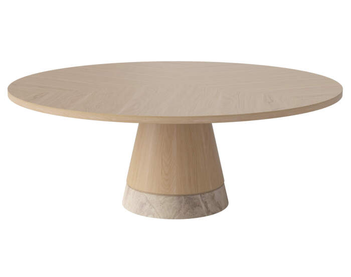 Konferenční stolek Piro Ø90 H36, white pigmented oiled oak