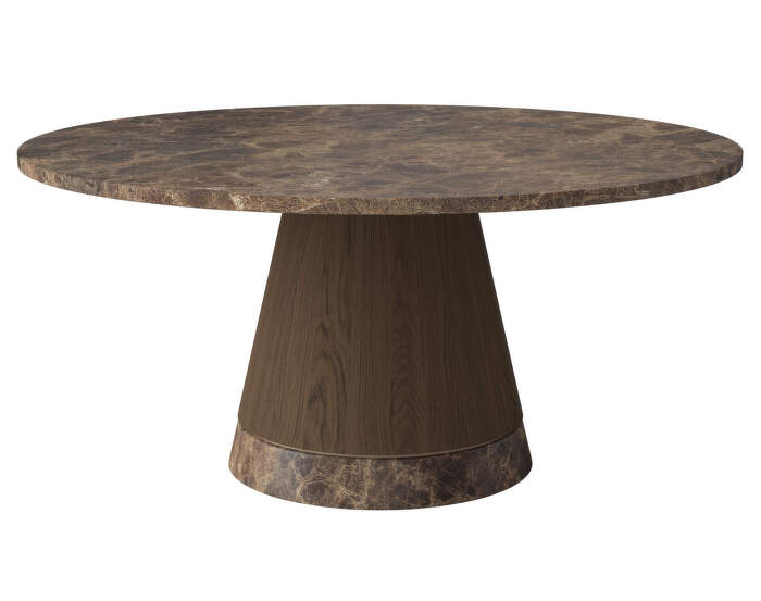 Konferenční stolek Piro Ø90 H42, brown marble