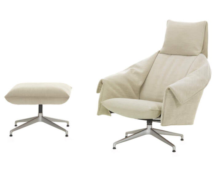 Křeslo Bascule Highback s otomanem, Iroko 2 cream
