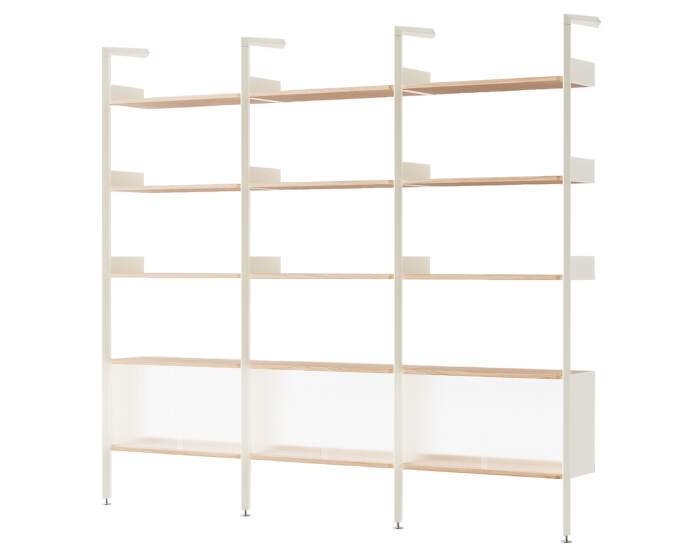 Policová sestava Rombe Konfigurace K, alabaster/lacquered oak