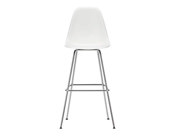 Barová židle Eames Plastic High, white/chrome