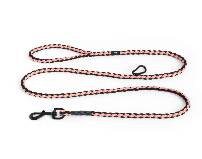 Nastavitelné vodítko Dogs Leash Braided, pink/black