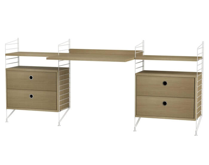 Policová sestava String Workspace C, oak/white
