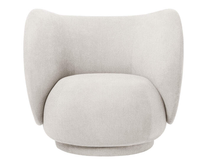 Lounge chair Rico bouclé, off-white
