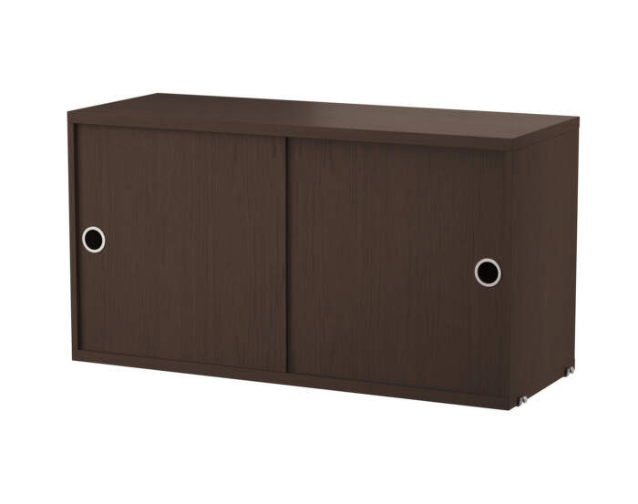 Komoda String Cabinet With Sliding Doors 78 x 30, dark oak