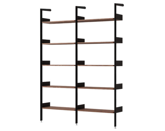Policová sestava Rombe Konfigurace A, anthracite/lacquered walnut