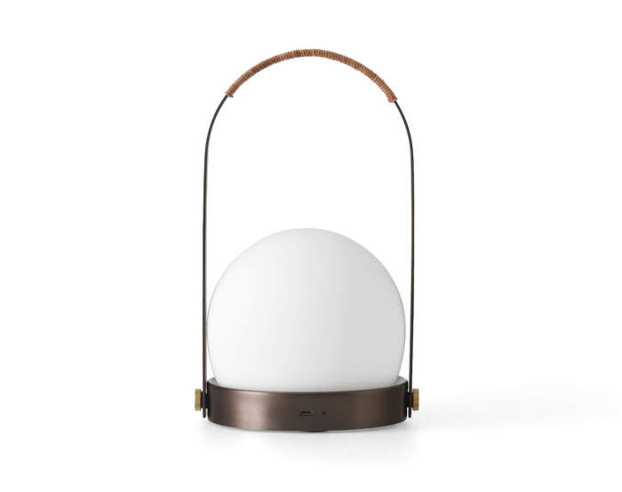 Přenosná lampa Carrie Leather Handle, bronzed brass