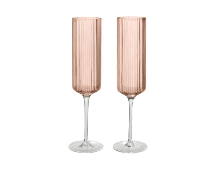 Sklenice na šampaňské Ripple Flutes set 2 ks, blush