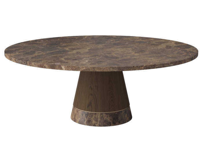 Konferenční stolek Piro Ø90 H36, brown marble