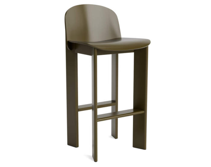 Barová židle Chisel 35 H75, green umber lacquered beech