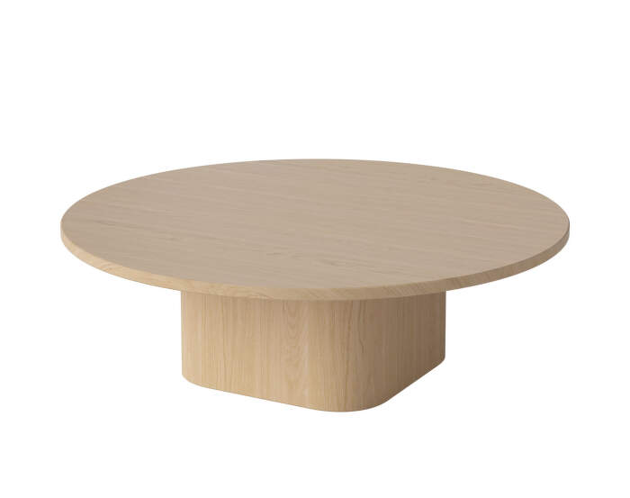 Konferenční stolek Eida Ø90 H28, white pigmented oiled oak