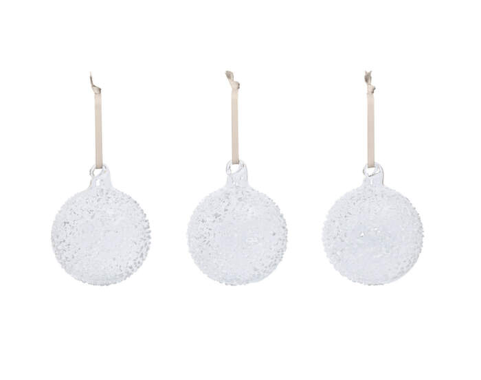 Vánoční baňky Flurry M set 3 ks, white